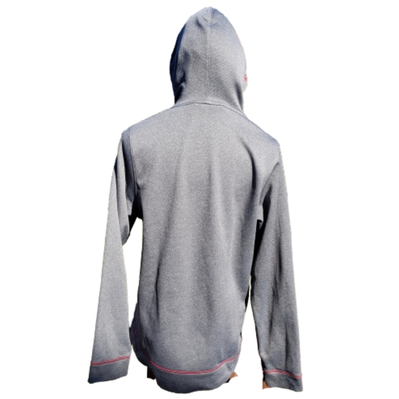 UNDER ARMOUR Hoodie Mens Sz M Grey Burgundy Red - Picture 4 of 12